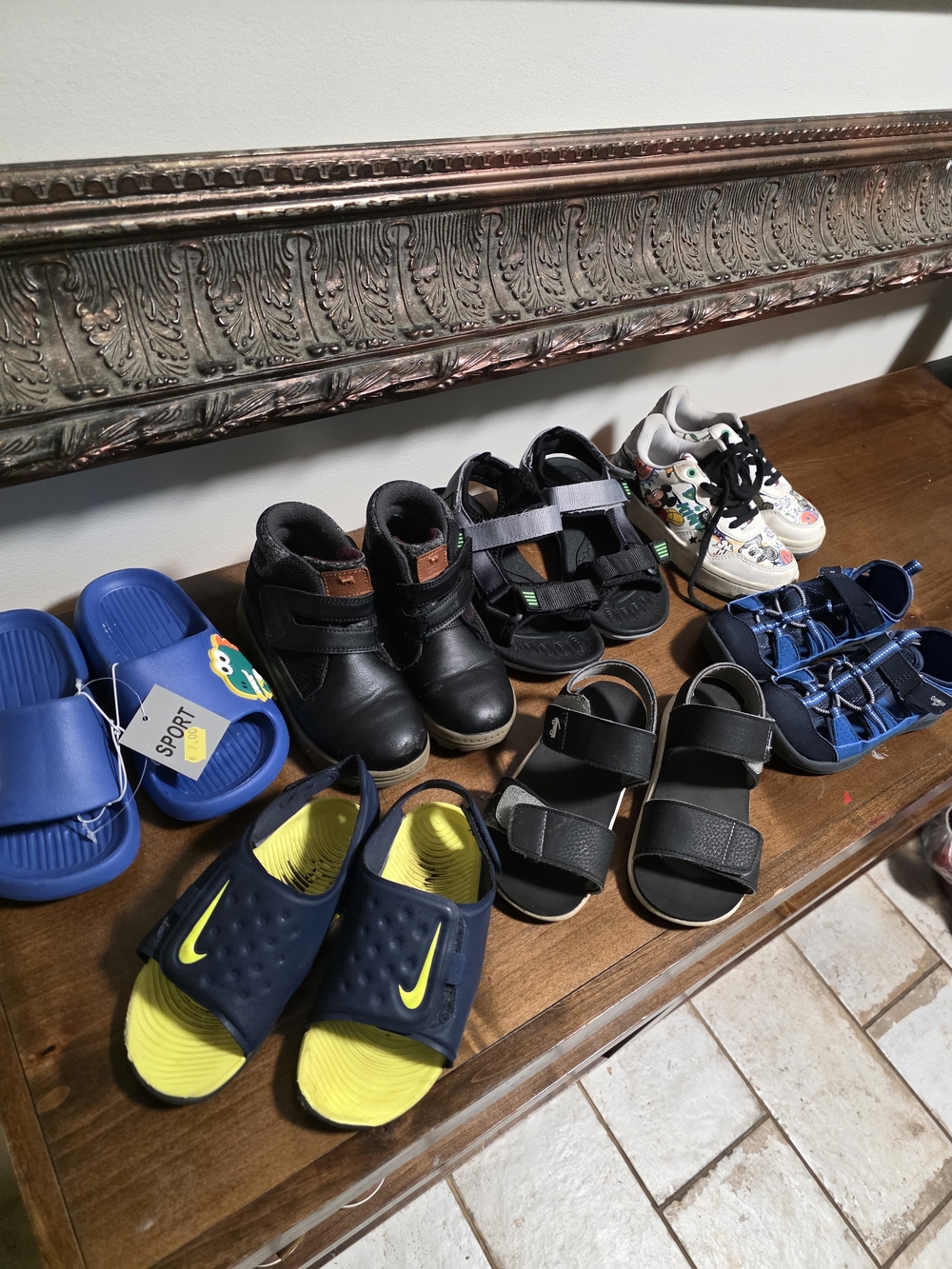 Kids Black Double-Strap Sandals Bundle.